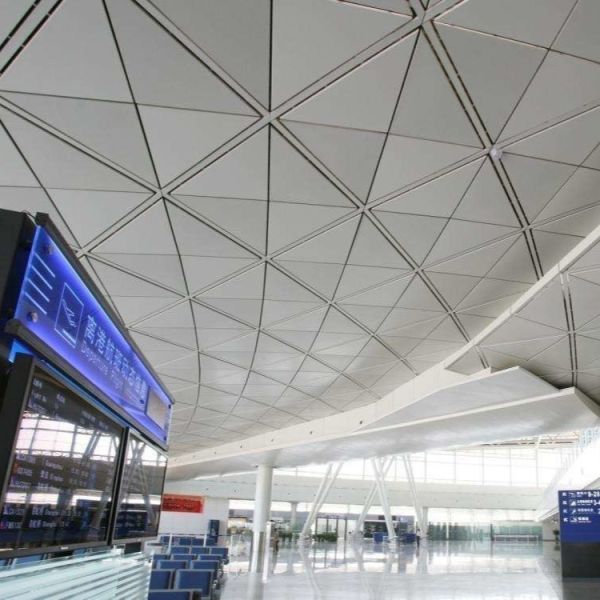 Buy Perforated Acoustic Metal Ceiling Tiles Powder Coated Triangular For Convention Center at wholesale prices
