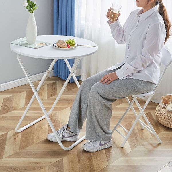 Outdoor Camping Bistro Cafe Balcony Garden Patio Metal Wooden Round Portable Folding Table for Party