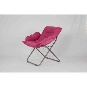 Kids Rose Red Leisure Metal Folding Chairs With Heavy Duty Polyester Fabric
