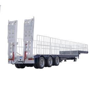 China 60-120 Tons Heavy Duty Self-dumping Low Semi Trailer with 3 Axles and Gooseneck Design on sale