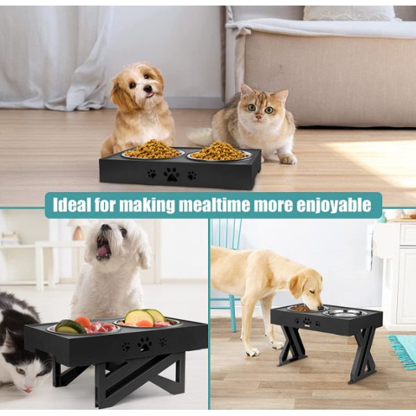 Elevated Dog Bowls Adjustable Raised Dog Bowl For Small Medium Large Dogs And Pets