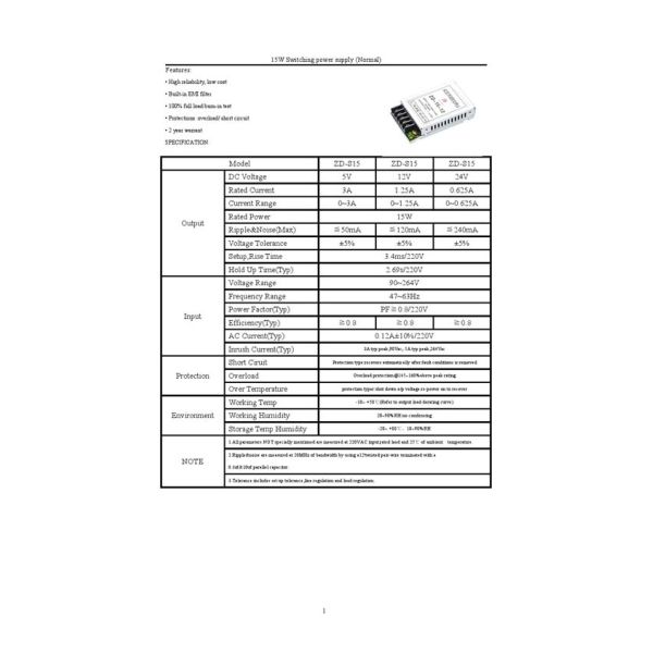 15-12/24 LED Indoor Switch Power