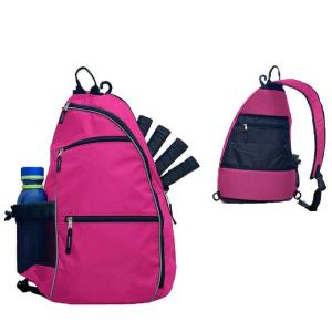 Unisex Polyester Pickleball Sling Bag With Water Bottle Holder