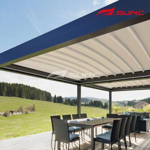Waterproof PVC Fabric Retractable Roof Pergola With LED Light