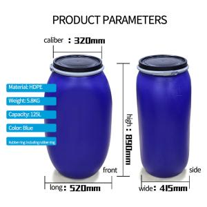 Large Mouth Sealed Turnover Plastic Barrel Drum 125L