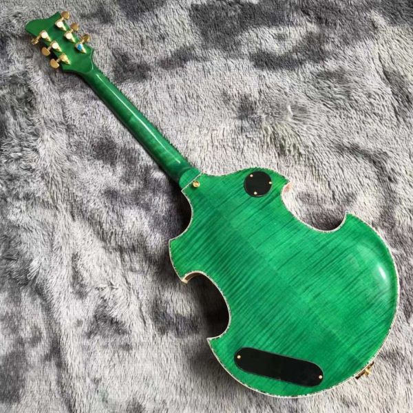2021 Custom Grand Special Irregular Shape Body Semi-Hollow Body Electric Guitar in Green
