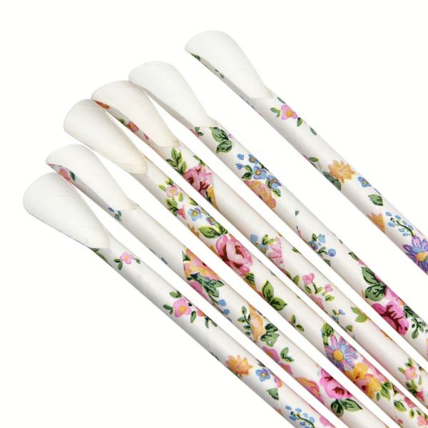 Buy Food Grade Safe Paper Spoon Straws For Birthday Party Baby Shower FDA Approved at wholesale prices