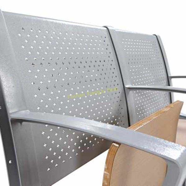 Plywood Metal University College Classroom Furniture / Foldable School Desk And Chair Set