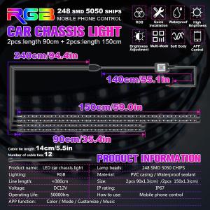 12V App Control IP67 4PCS Car Underglow Lights