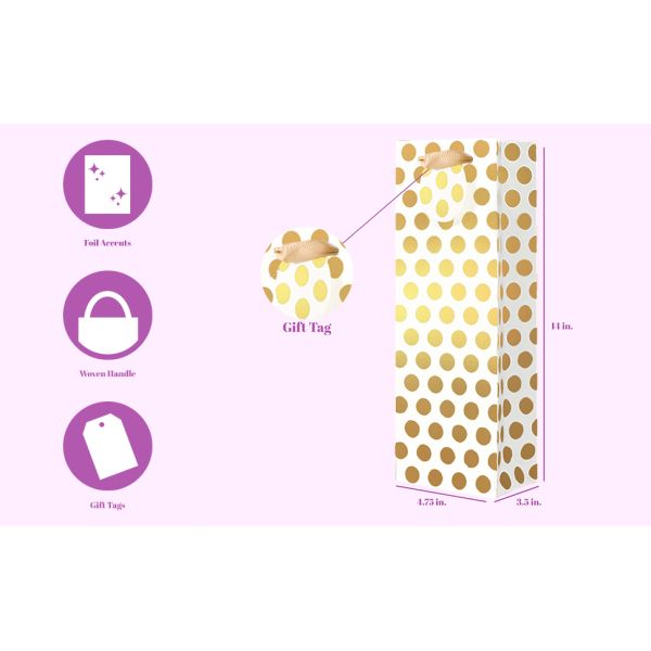 dimensions of UNIQOOO gold silver wine bags
