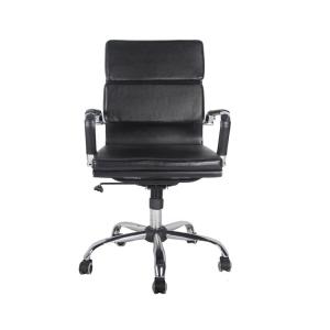 Middle Back Modern Manager Office Chairs Black Coating Sled Frame