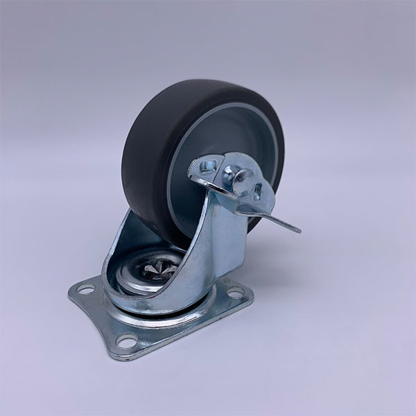 Buy Noise-Free Elastic Thermoplastic Rubber Caster Wheels with Brake 2 Inch at wholesale prices