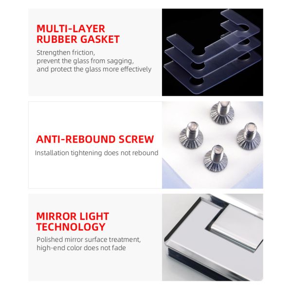 Brushed Nickel Glass Hinge 135 Degree Opening Angle Ideal for Glass Shower Enclosures