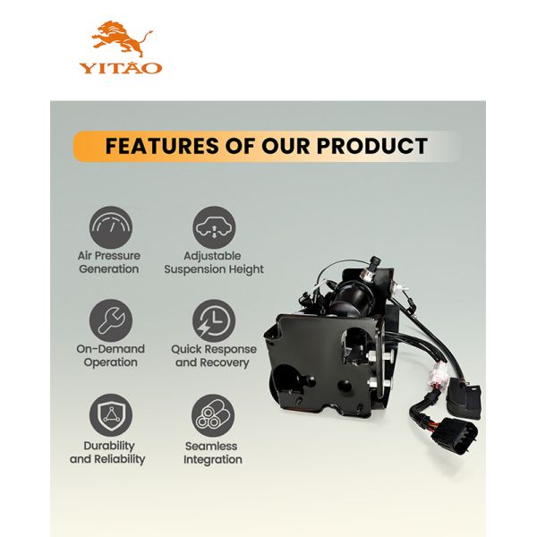 Air suspension compressor side view