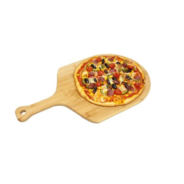 Antimicrobial BAP Free Large Organic Bamboo Pizza Board with Handle