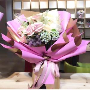 Gilt Flower Bouquet Wrapping Paper 58x58cm Flower Packaging Paper