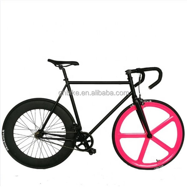 700c Black Aluminum Frame Fixie Bike with Double V Brake Fixed Gear Man Track Bike