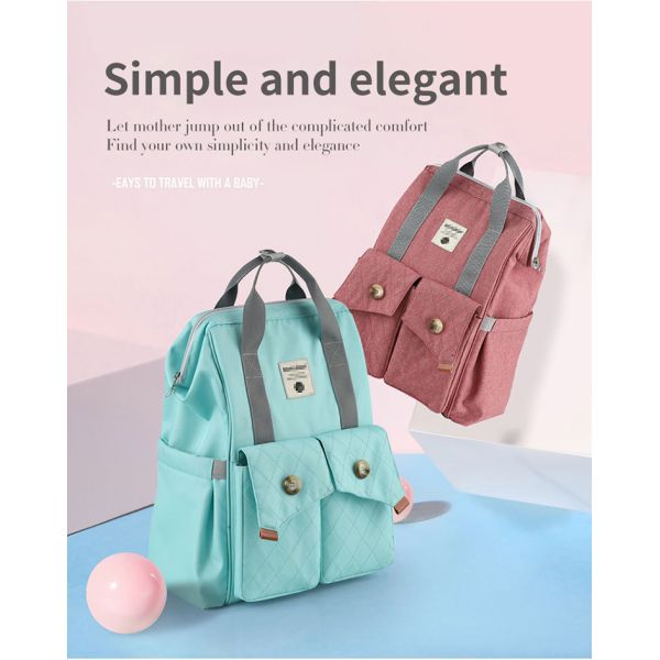 Multifunctional Mommy Diaper Bag Backpack With Trailer Buckle OEM ODM