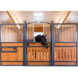Quality Safety Galvanized Stable Horse Yard Panels / Horse Stall Panels Inside And Out With Bamboo Board for sale