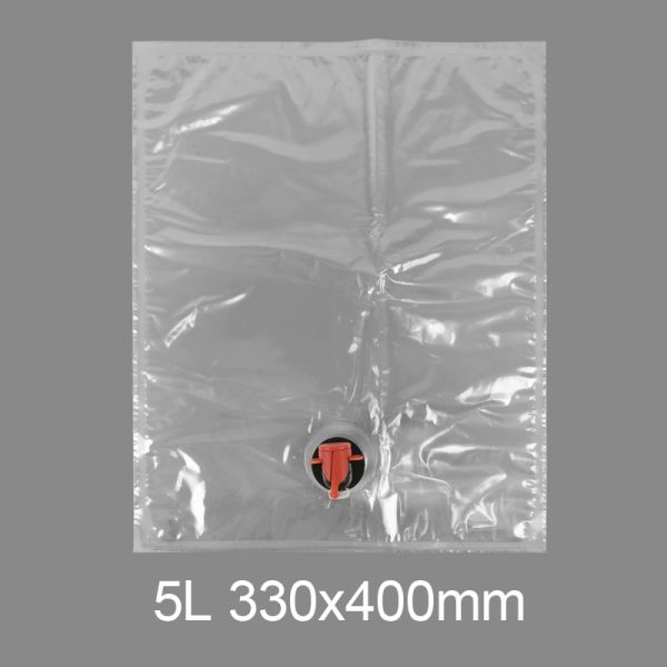 Buy Custom Transparent BiB 5l Plastic Tap Bag Drinking Water Wine Juice Bag in Box Dispenser With Butterfly Valve Vitop at wholesale prices