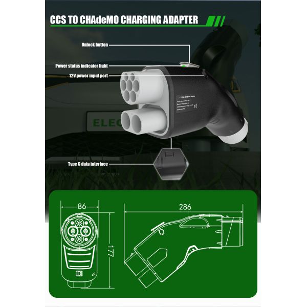 250A CCS2 To CHAdeMO Adapter DC Fast EV Charging Adapter Combo 2 To CHAdeMO EVSE Adapter For Nissan Leaf Owner
