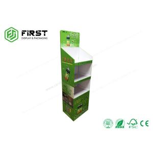 Advertising 4 Shelf Corrugated Retail Cardboard Floor Displays With Color