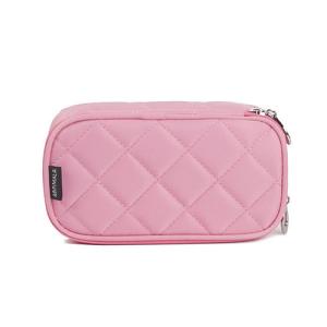 Waterproof Nylon Custom Cosmetic Bags with Diamond Pattern / Double Zipper