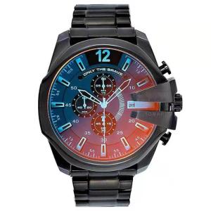 Quartz Movement Large Dial Mens Wrist Watches Stainless Steel Case