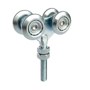 1100lb Heavy Duty Industrial Hanging Door Rollers System Hardware White Zinc