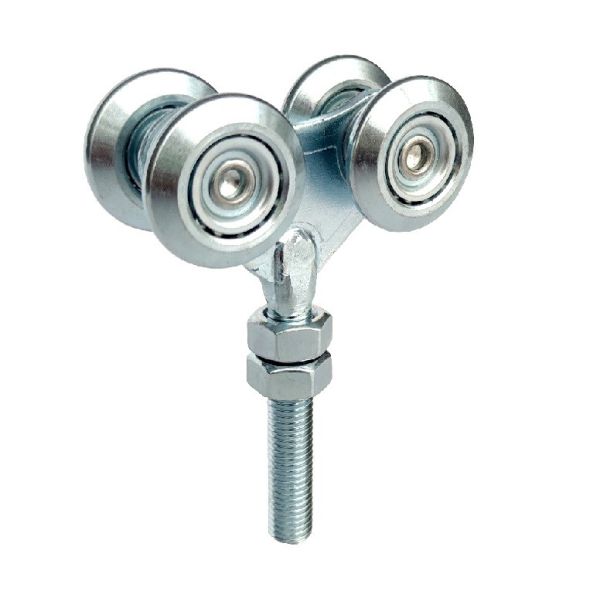 1100lb Heavy Duty Industrial Hanging Door Rollers System Hardware White Zinc