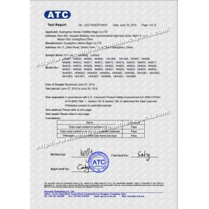 Guangzhou Nohoo Children Products Co.,Ltd Certifications