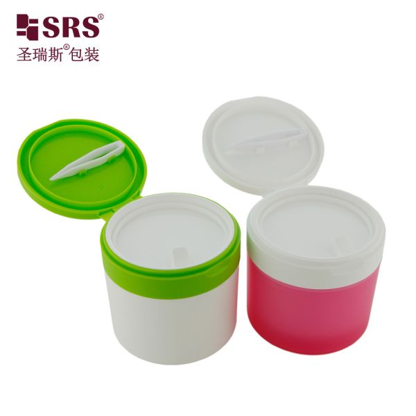 SRS1 120g 150g Double Wall Luxury Wholesale Plastic Jar With Spoon Magnet Packaging Container Customization
