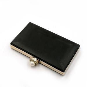 Elegant Pearl Clasp Rectangle Shape Box Clutch Frame Woman Cluthes