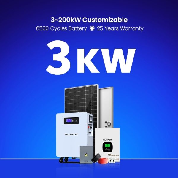 Complete Home Off Grid 1kw 3kw 5kw Solar System on Grid Lithium Solar Energy