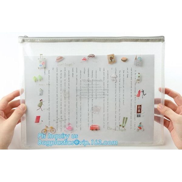 Document Bag with Zipper Storage Holder for Papers Stationery Student Gift,