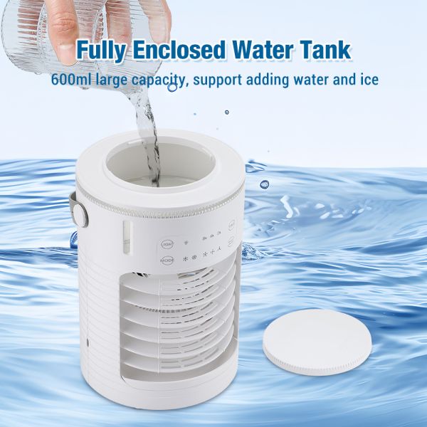 English Operating Language Table Fans Mini Air Conditioner for Water Cooling in Summer