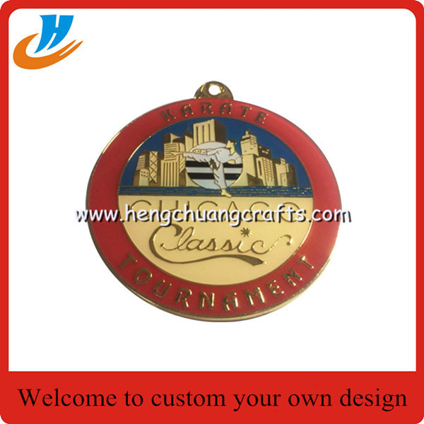Buy Custom Chicago tournament metal medals,engraved die casting soft enamel metal medals with epoxy at wholesale prices