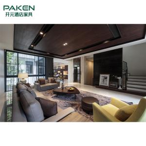 Wood And Marble Modern Villa Living Room Furniture Warm Style