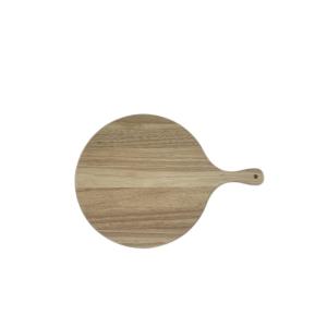 Round Rubber Wood Pizza Cutting Board With Customization Handle