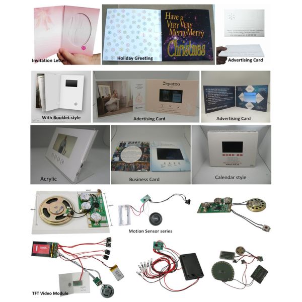 Laser Cut Wedding Lcd Video Brochure Player , Acrylic Lcd Invitation Card