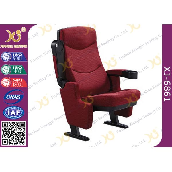 Tip - Up Seat Automatic Return Cinema Room Seating Ground Fixed With Folding Cup Holder