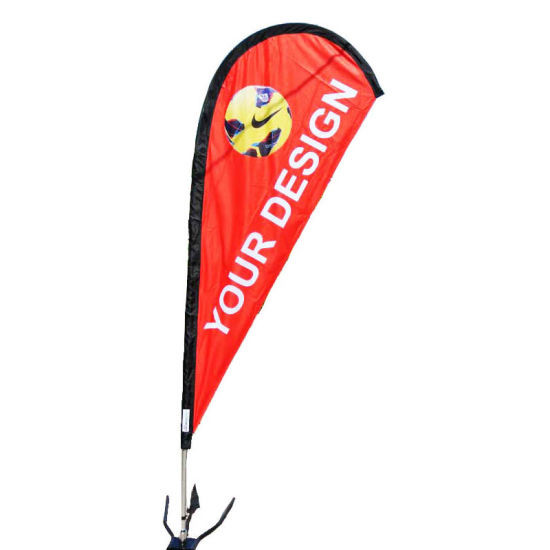 promotional Clear Printing Teardrop Beach Flag 110*390cm Easy install