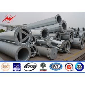 Galvanization 18m Steel Utility Pole Power Line Pole For 33kv Transmission Line