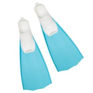 Quality Nontoxic Adjustable White Freediving Fins Long Training Fins For Snorkeling for sale