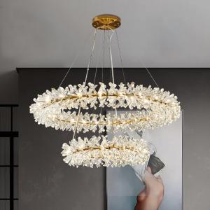 Modern Diameter 80cm Height 30cm Round Hanging Crystal Chandelier