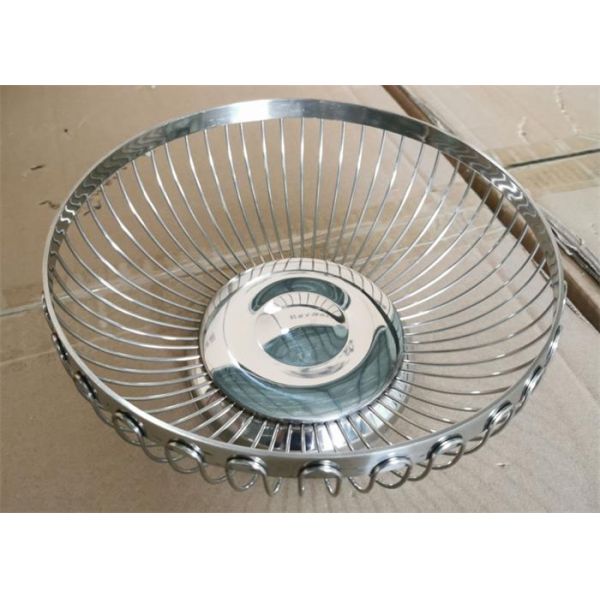 Modern 20cm Stainless Steel Wire Basket Decorative Style Bread Metal Fruit Vegetable Bowl