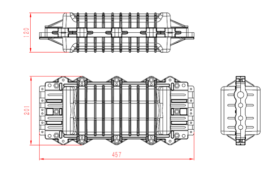 FTTX IP68 24 48 Core FTTH Horizontal Fiber Optic Cable Waterproof Distribution Box