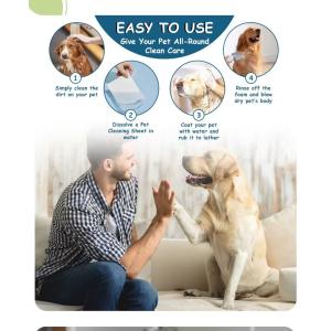 Extra Thick Pet Cleaning Sheets Disposable Dog Body Wash Sheets For Indoor