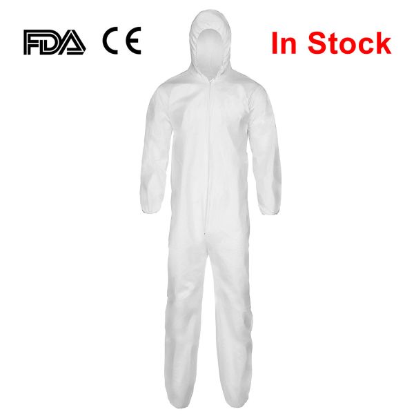 Buy Long Front Zipper Disposable Protective Suit Elastic Waistband Cuffs Isolation at wholesale prices