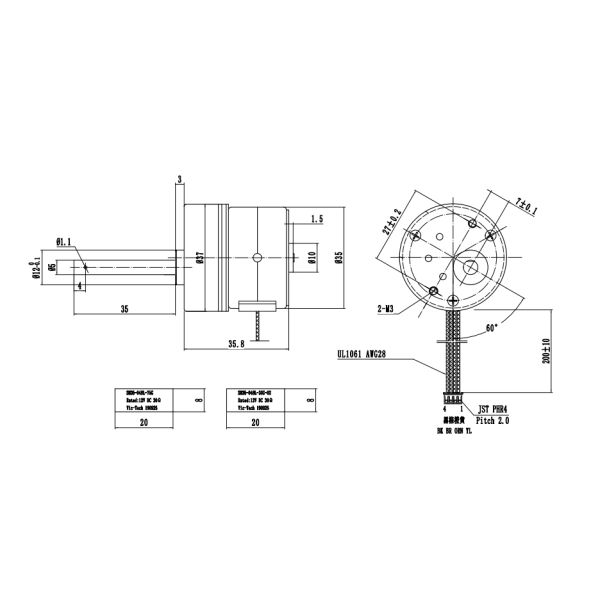 NEMA 11 High Torque 35mm Stepper Motor 12V 2-Phase 7.5°